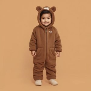 Baby Winter Bear Jumpsuit With Hood