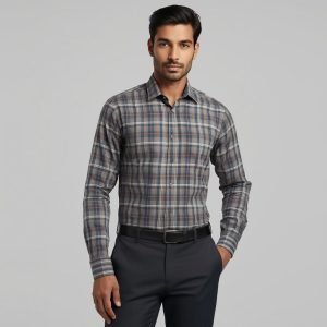 Men's Striped Shirts Formale Casual Printed Plaid Shirt