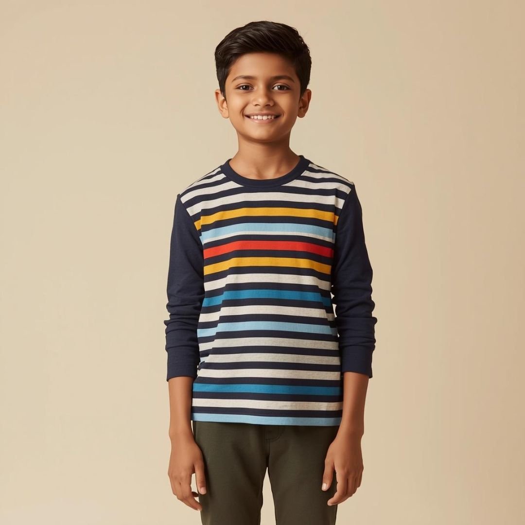 Full Sleeve Striped T-shirts For Kids