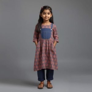 Overall Print Cotton Frock For Baby Girls