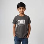 Boys Printed Pure Cotton T Shirt (HELLO)
