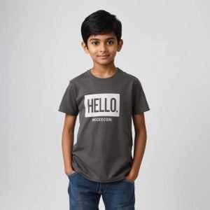 Boys Printed Pure Cotton T Shirt (HELLO)