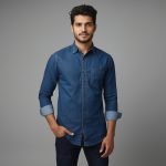 Denim Long Sleeve Casual Shirt For Men