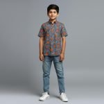 Fashionable Cheek Print Half Sleeves Baby Boys Shirt